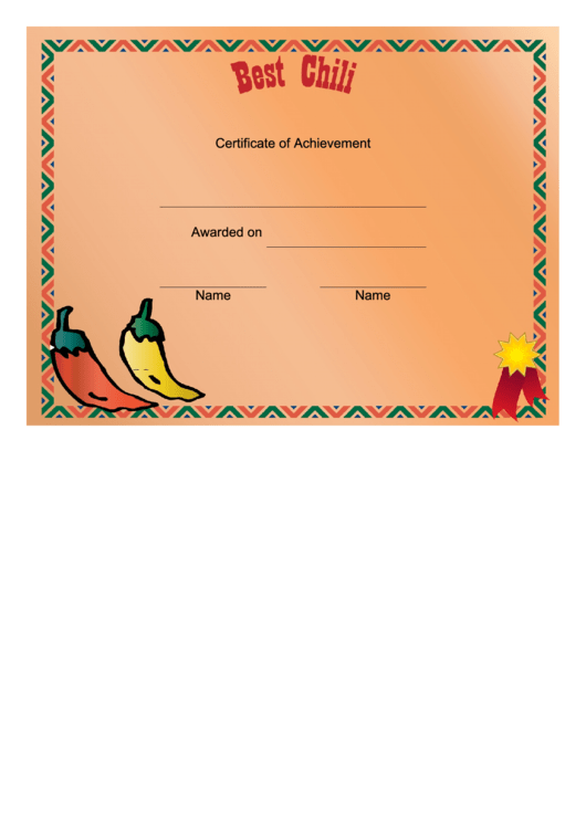 Best Chili Cook Off Award Certificate Template Printable Pdf Download