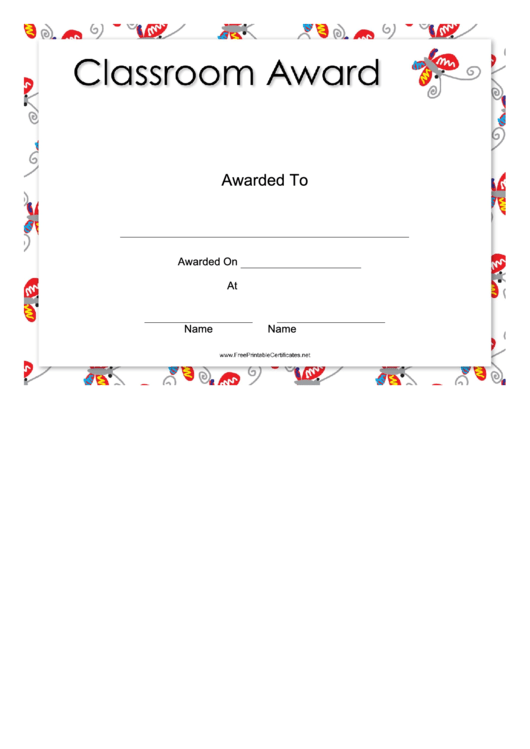 Classroom Award Certificate Template Printable pdf