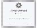 Silver Award Certificate Template