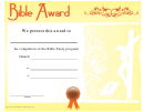 Bible Award Certificate Template