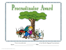Procrastinator Award Certificate Template