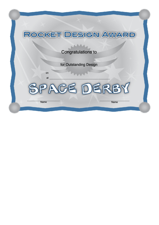 Pocket Design Award Certificate Template Printable pdf