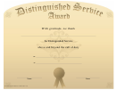 Distinguished Service Award Certificate Template