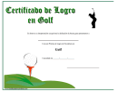 Golf Certificate Of Achievement Template