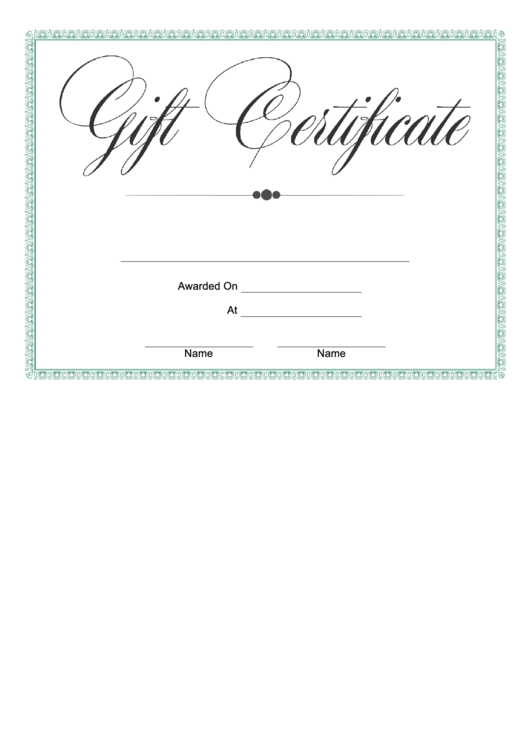 Gift Certificate Template Printable pdf