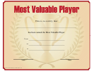Most Valuable Player Certificate Template - Sports Cup