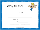 Way To Go Award Certificate Template