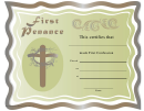 First Confession Certificate Template