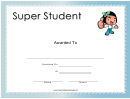 Super Student Certificate Template