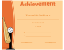 T-ball Certificate Of Achievement Template