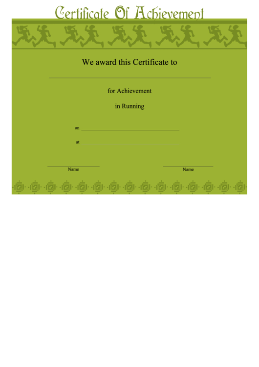 Running Certificate Template Printable pdf