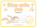 Dino-mite Job Certificate Template
