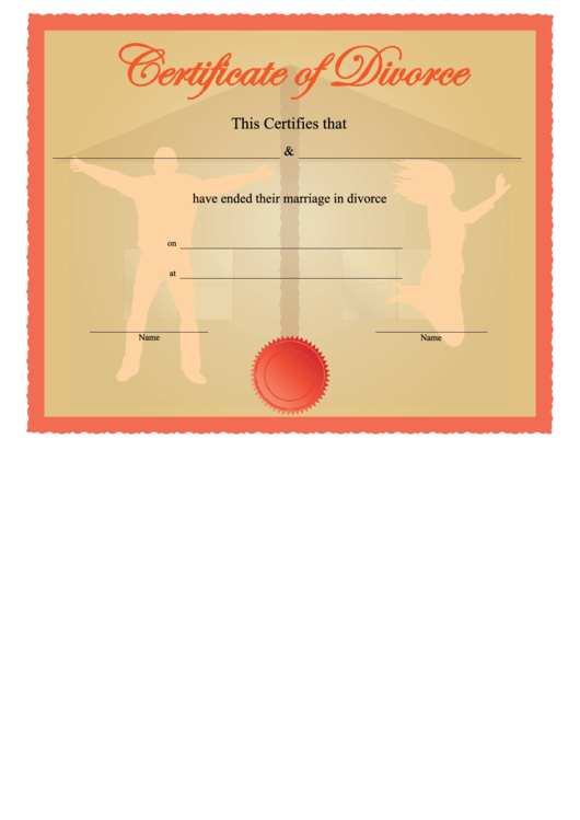 Divorce Certificate Template Printable pdf