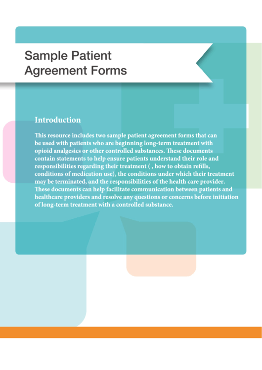 Sample Patient Agreement Forms Printable pdf