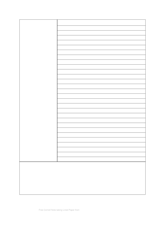 Cornell Note-Taking Lined Paper Printable pdf