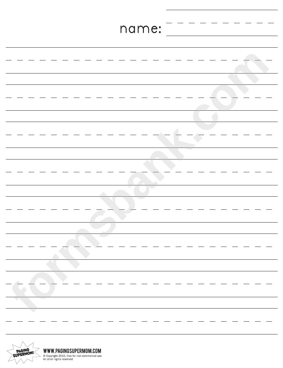 Handwriting Practice Paper Printable Pdf Download