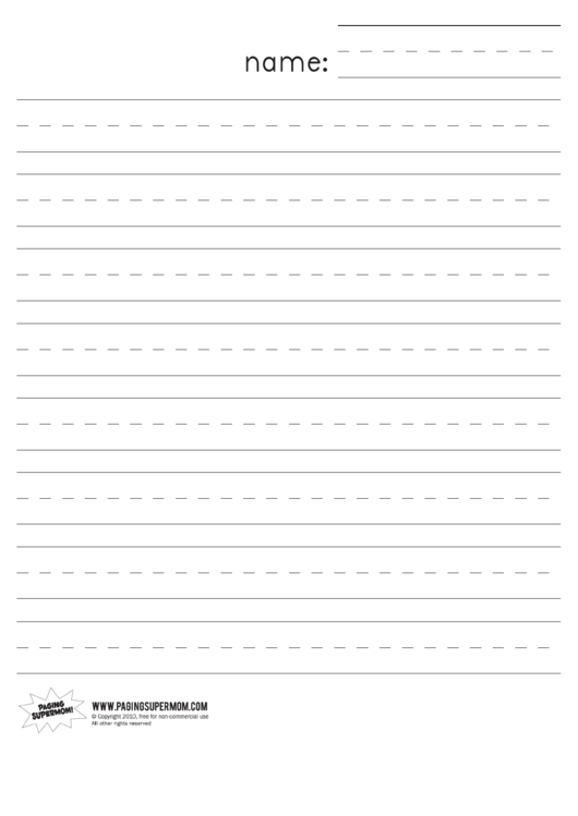 Handwriting Practice Paper Printable pdf