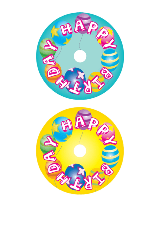 Banner Birthday Cd-Dvd Labels Printable pdf