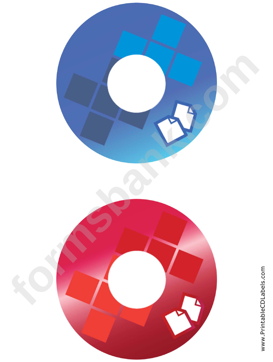 Blue Red Documents Backups Cd-Dvd Labels