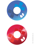 Blue Red Documents Backups Cd-dvd Labels