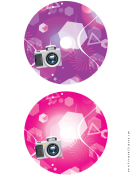 Purple Pink Camera Photography Cd-dvd Labels