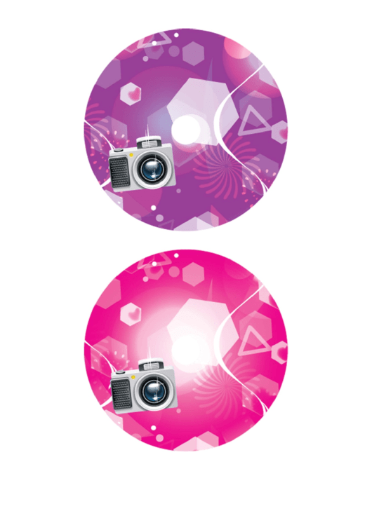 Purple Pink Camera Photography Cd-Dvd Labels Printable pdf