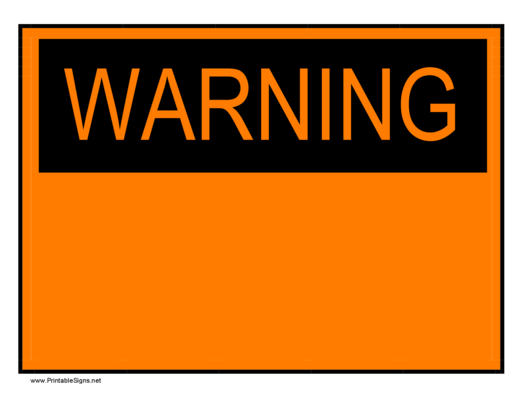 Warning Sign Template Printable pdf
