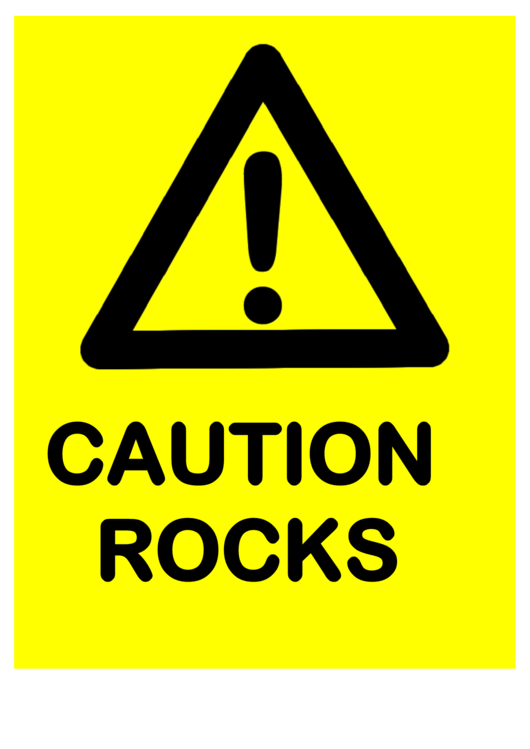 Caution Rocks Printable pdf