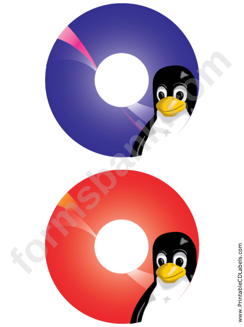 Cd Label Template Penguin