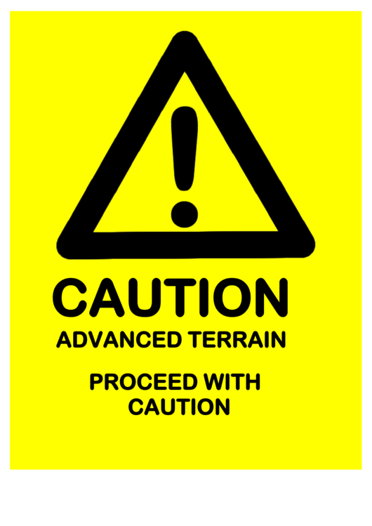 Caution Advanced Terrain Printable pdf