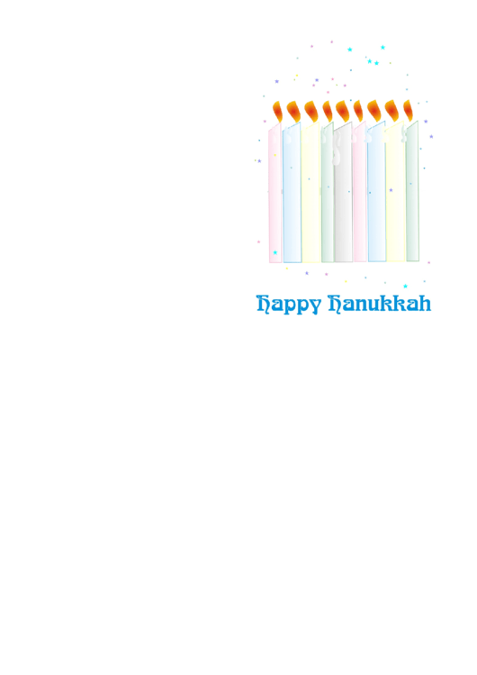 Happy Hanukkah Card Template Printable pdf