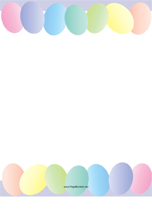 Painted Easter Eggs Page Border Template Printable pdf