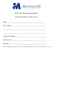 Martinsville Employee Change Of Address Form