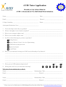 Avid Tutor Application Form