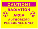 Caution Radiation Area Auth Personnel