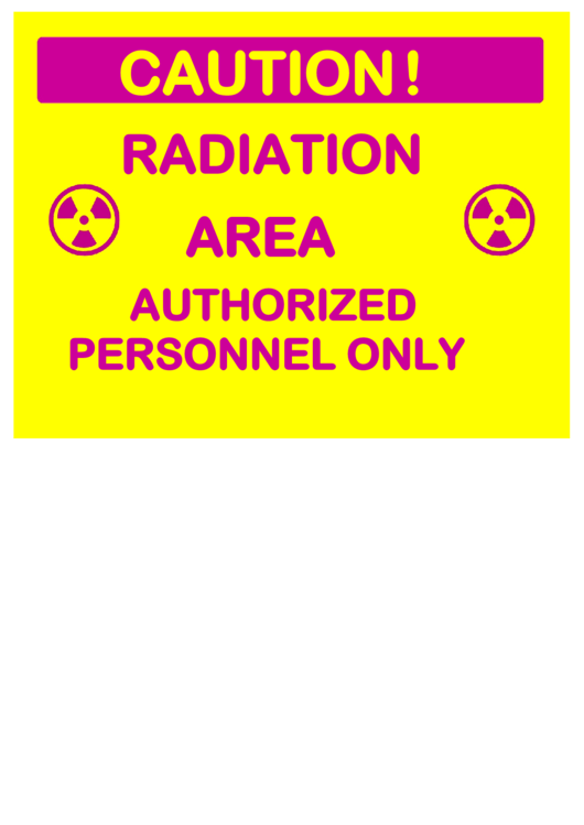 Caution Radiation Area Auth Personnel Printable pdf