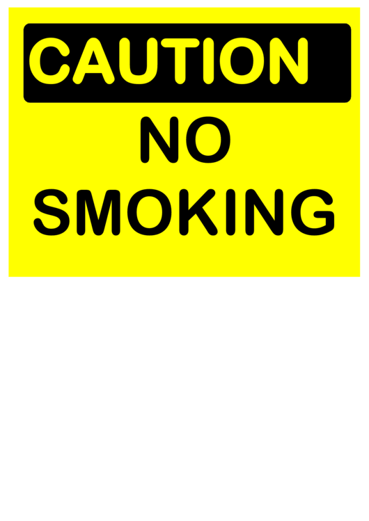 Caution No Smoking Printable pdf