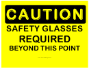 Caution Safety Glasses