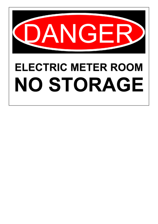 Danger Electric Sign Printable pdf