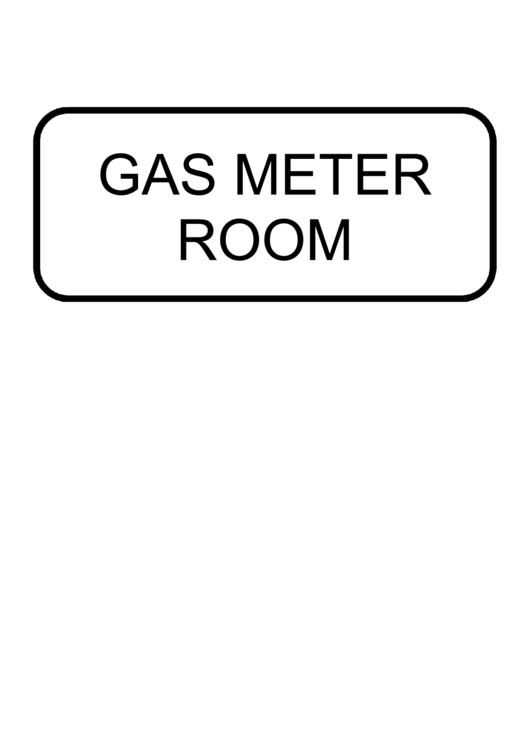 Gas Meter Room Sign Printable pdf