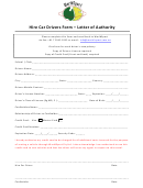 Fillable Hire Car Drivers Form - Letter Of Authority Printable pdf