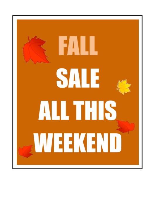 Fall Sale Sign Printable pdf