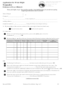 Application For Water Right Transfer Evidence Of Use Affidavit Form - Oregon Water Resources Department
