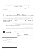 Certificate Of Filing Will Template - Superior Court Of The District Of Columbia Probate Division - 2010