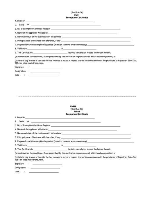 Form C.s.t. 8 Foil I Exemption Certificate Printable pdf