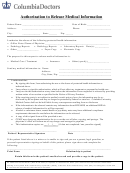Authorization To Release Medical Information Form