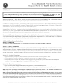 Texas Standard Prior Authorization Request Form For Health Care Services Form - Department Of Insurance