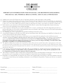 Delaware Tech 2015-16 Statement Of Responsibility For Financial Obligations Form