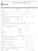 Health Risk Assessment Form - Coventry Health Care Of Florida