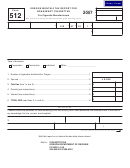Form 512 - Oregon Monthly Tax Report For Nonexempt Cigarettes For Cigarette Manufacturers - 2007